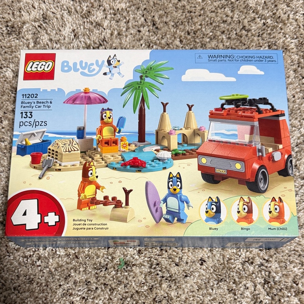 LEGO Bluey Beach Adventure Set with Red Car